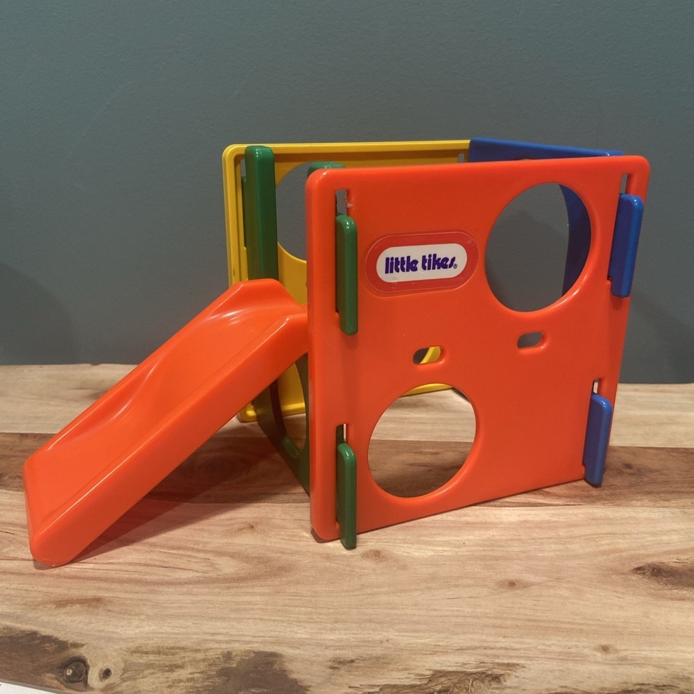 DOLLHOUSE SIZE Vintage Little Tikes Jungle Gym Slide Play Cube - Picture 3 of 6